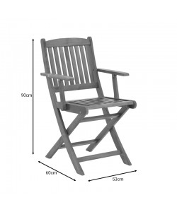 Πολυθρόνα Recofly pakoworld πτυσσόμενη ξύλο ακακίας φυσικό 52x53x85εκ