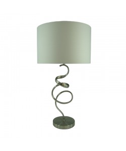 Επιτραπέζιο φωτιστικό Valou Inart Ε27 ασημί αλουμινίου-λευκό ύφασμα Φ35x65εκ