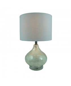 Επιτραπέζιο φωτιστικό Guidance Inart Ε27 λευκό γυαλί-λευκό ύφασμα Φ25x41εκ