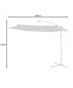 Ομπρέλα Jiopel pakoworld μονοκόμματος ιστός λευκό αλουμίνιο-μπεζ ύφασμα Φ3m Ομπρέλα Jiopel pakoworld μονοκόμματος ιστός λευκό αλουμίνιο-μπεζ ύφασμα Φ3m