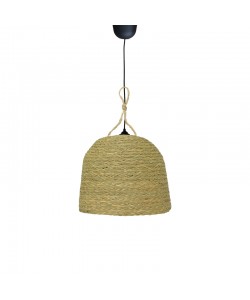 Φωτιστικό οροφής Lamper Inart ψάθινο φυσικό Φ34x87εκ