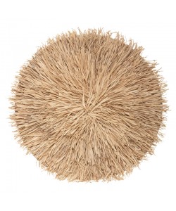 Διακοσμητικό τοίχου Alaina pakoworld φυσικό χρώμα mdf-ψάθα Φ64x4εκ