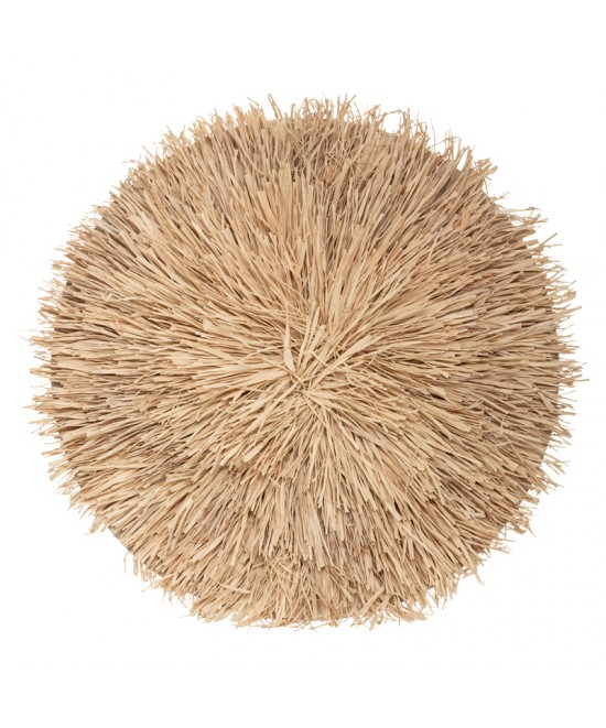 Διακοσμητικό τοίχου Alaina pakoworld φυσικό χρώμα mdf-ψάθα Φ64x4εκ