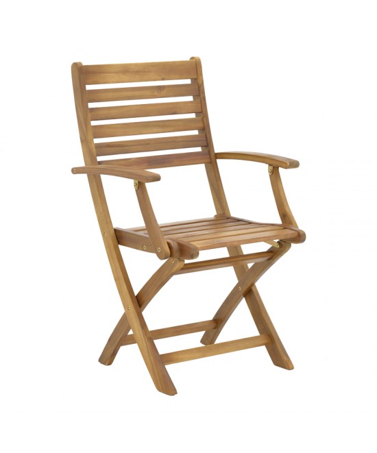 Τραπεζαρία Gorbo-Jaybo pakoworld σετ 5τεμ πτυσσόμενο φυσικό μασίφ ξύλο ακακίας 100x65x72εκ