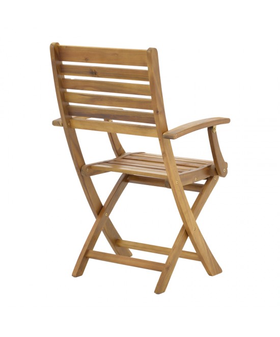 Τραπεζαρία Gorbo-Jaybo pakoworld σετ 5τεμ πτυσσόμενο φυσικό μασίφ ξύλο ακακίας 100x65x72εκ