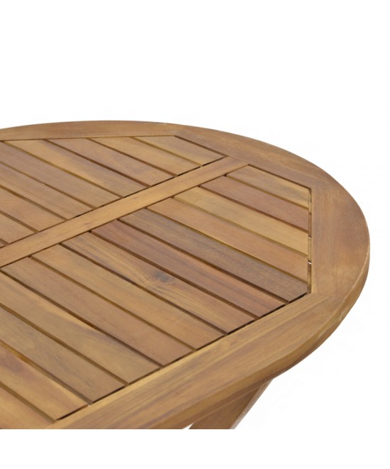 Τραπεζαρία Gorpo-Falov pakoworld σετ 5τεμ φυσικό μασίφ ξύλο ακακίας 130x80x72εκ