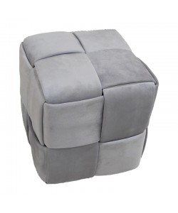 Σκαμπό Jisko pakoworld γκρι βελούδο 38x38x40εκ
