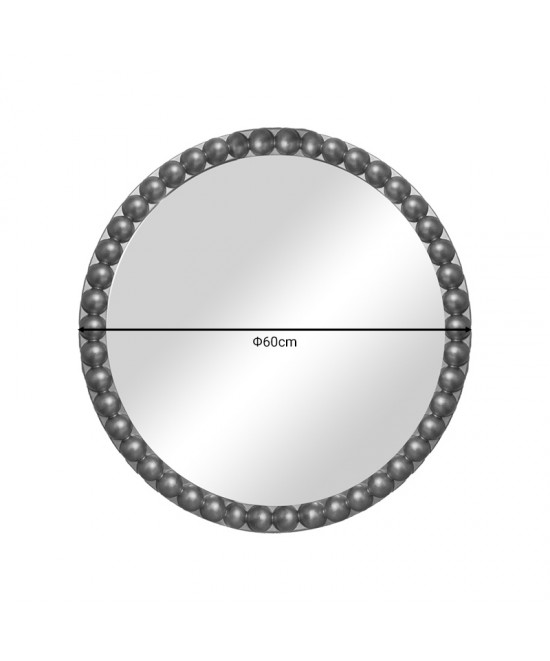 Καθρέπτης Mebel Inart ασημί pp Φ60x3.5εκ Καθρέπτης Mebel Inart ασημί pp Φ60x3.5εκ