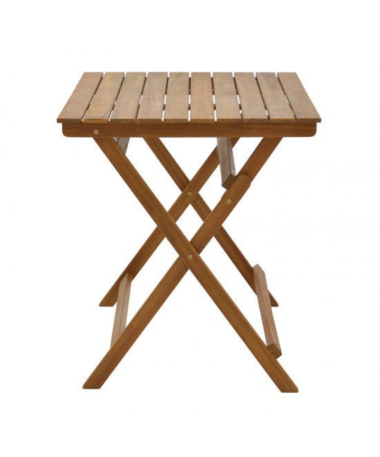 Τραπεζαρία Fatel-Jaybo pakoworld σετ 5τεμ πτυσσόμενο φυσικό μασίφ ξύλο ακακίας 100x65x72εκ