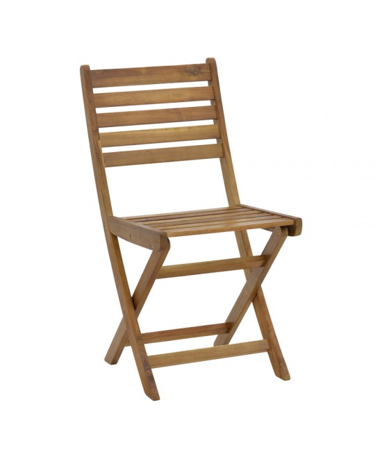 Τραπεζαρία Fatel-Jaybo pakoworld σετ 5τεμ πτυσσόμενο φυσικό μασίφ ξύλο ακακίας 100x65x72εκ