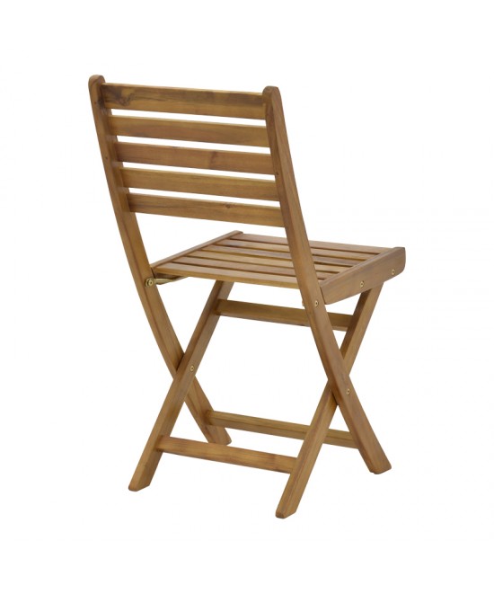 Τραπεζαρία Fatel-Jaybo pakoworld σετ 5τεμ πτυσσόμενο φυσικό μασίφ ξύλο ακακίας 100x65x72εκ