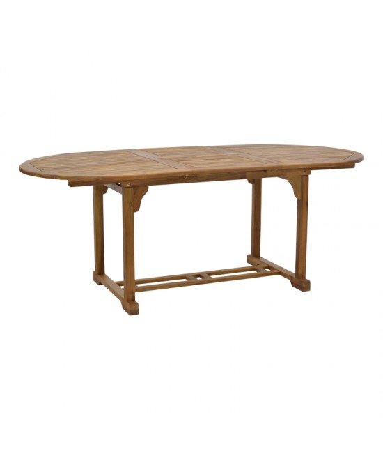 Τραπεζαρία Bistrual-Sopho pakoworld σετ 5τεμ επεκτεινόμενο φυσικό μασίφ ξύλο ακακίας 200/150x100x75εκ