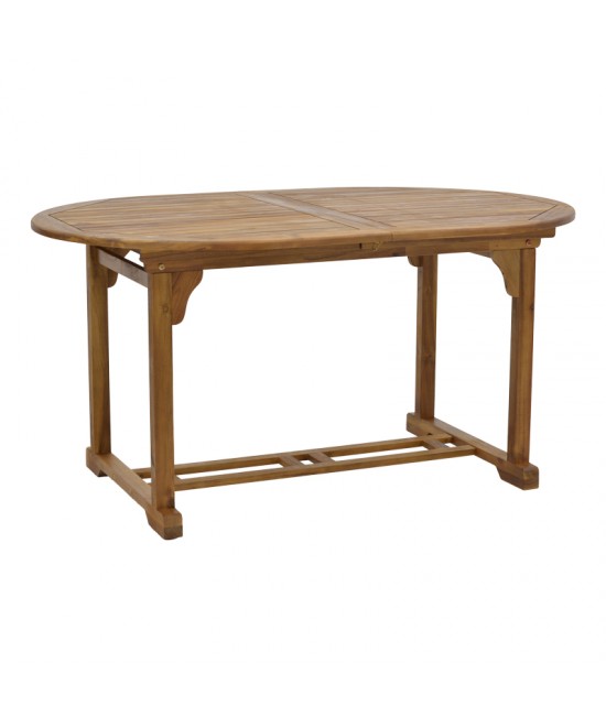 Τραπεζαρία Bistrual-Sopho pakoworld σετ 5τεμ επεκτεινόμενο φυσικό μασίφ ξύλο ακακίας 200/150x100x75εκ