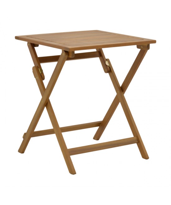 Τραπεζαρία Bistrual-Perdu pakoworld σετ 3τεμ πτυσσόμενο φυσικό μασίφ ξύλο ακακίας 60x60x72εκ
