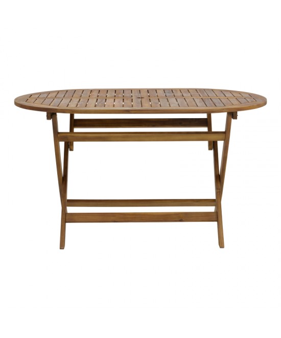 Τραπεζαρία Bistrual-Falov pakoworld σετ 5τεμ πτυσσόμενο φυσικό μασίφ ξύλο ακακίας 130x80x72εκ