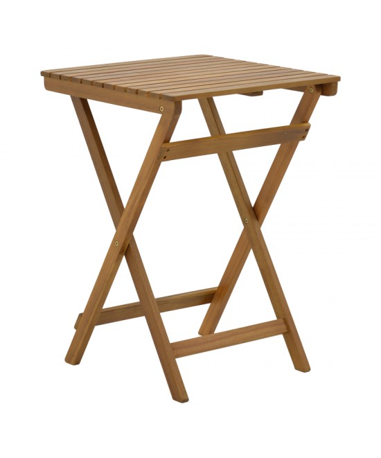 Τραπεζαρία Bistrual-Lazio pakoworld σετ 3τεμ πτυσσόμενο φυσικό μασίφ ξύλο ακακίας 50x50x70εκ