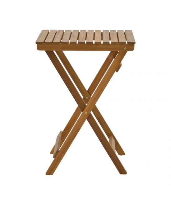 Τραπεζαρία Bistrual-Lazio pakoworld σετ 3τεμ πτυσσόμενο φυσικό μασίφ ξύλο ακακίας 50x50x70εκ