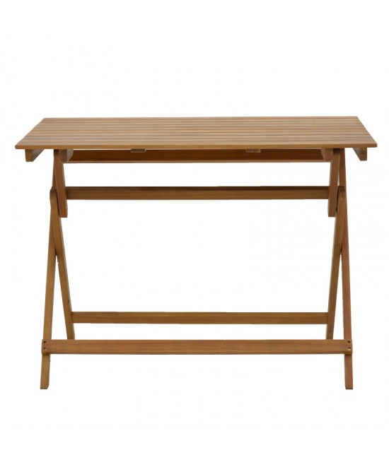Τραπεζαρία Bistrual-Jaybo pakoworld σετ 5τεμ πτυσσόμενο φυσικό μασίφ ξύλο ακακίας 100x65x72εκ