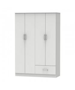 Ντουλάπα ρούχων τετράφυλλη Karter pakoworld λευκό μελαμίνης 121x48x180εκ