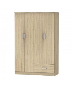 Ντουλάπα ρούχων τετράφυλλη Karter pakoworld sonoma μελαμίνης 121x48x180εκ