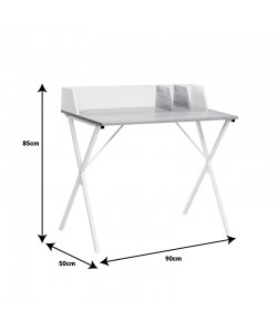 Γραφείο εργασίας Zervan pakoworld μελαμίνη σε φυσική-μαύρη απόχρωση 90x50x85εκ