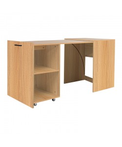 Πολυμορφικό ντουλάπι-γραφείο εργασίας Tivizual pakoworld πτυσσόμενο sonoma μελαμίνης 140x60x72εκ