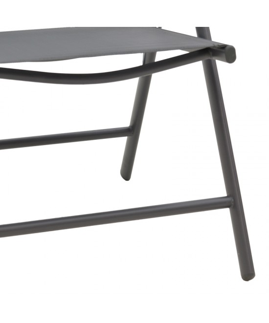 Πολυθρόνα Candor pakoworld ανθρακί μέταλλο και γκρι textilene 65x56x106εκ