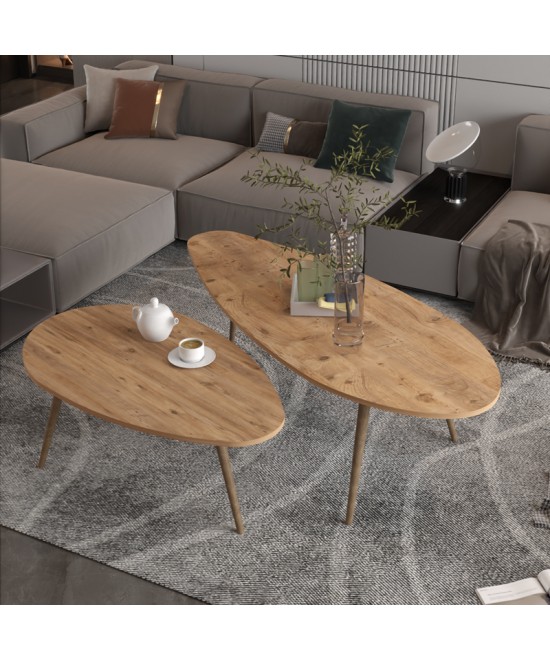 Τραπέζι σαλονιού Monty pakoworld καρυδί μελαμίνης 116x46x46εκ