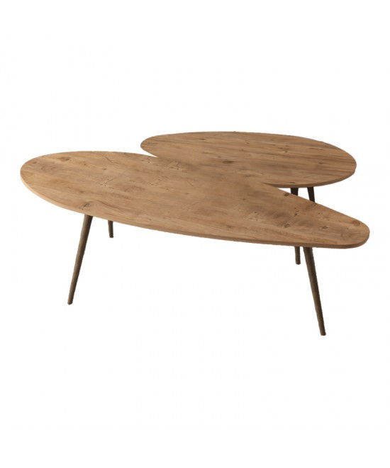 Τραπέζι σαλονιού Monty pakoworld καρυδί μελαμίνης 116x46x46εκ