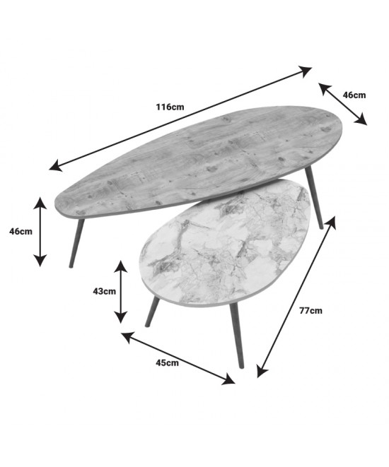 Τραπέζι σαλονιού Monty pakoworld καρυδί μελαμίνης 116x46x46εκ