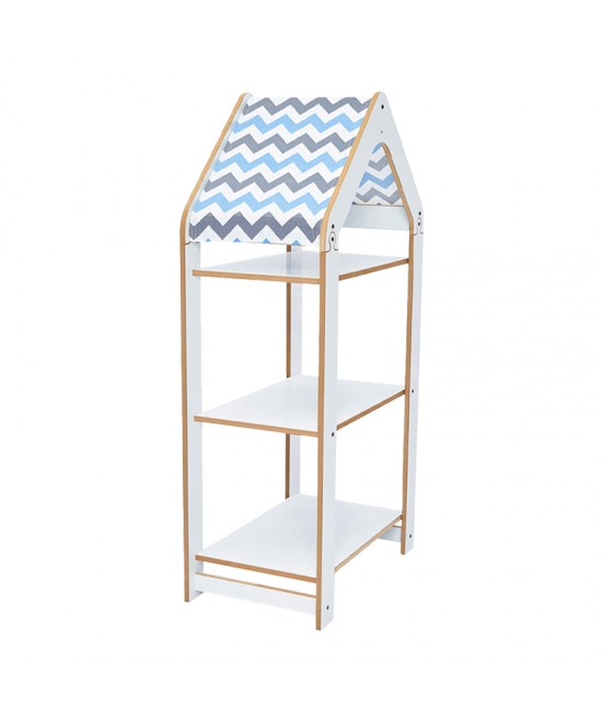 Ραφιέρα Montessori Zoilen I pakoworld λευκό-μπλε mdf 50x30x100εκ Ραφιέρα Montessori Zoilen I pakoworld λευκό-μπλε mdf 50x30x100εκ