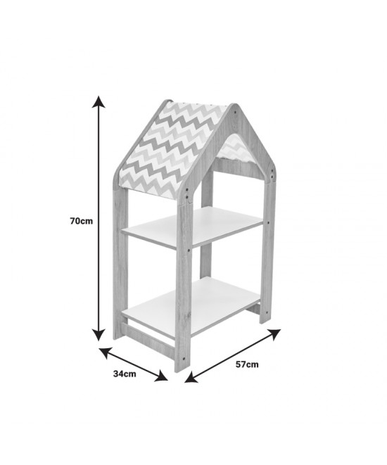 Ραφιέρα Montessori Zoilen pakoworld φυσικό-λευκό-μπλε mdf 50x30x80εκ