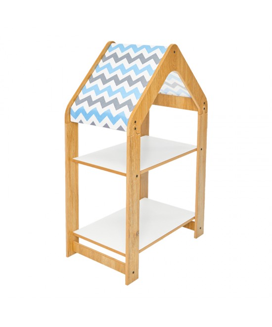 Ραφιέρα Montessori Zoilen pakoworld φυσικό-λευκό-μπλε mdf 50x30x80εκ