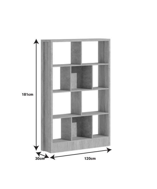 Βιβλιοθήκη Dividre pakoworld καρυδί μελαμίνης 120x30x181εκ