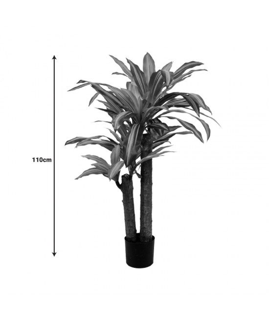 Διακοσμητικό φυτό  Dracaena σε γλάστρα Inart πράσινο pp Υ110εκ