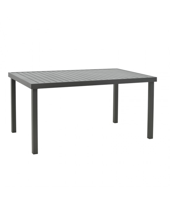 Τραπεζαρία Azelie-Kliton pakoworld σετ 7τεμ ανθρακί ύφασμα-ανθρακί αλουμίνιο 77x55x94εκ