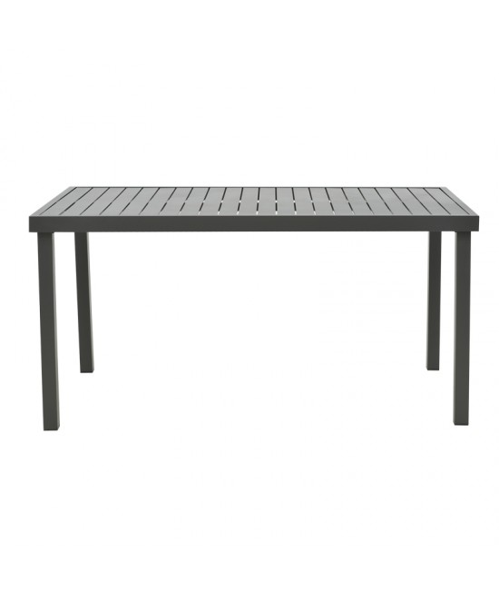 Τραπεζαρία Azelie-Kliton pakoworld σετ 7τεμ ανθρακί ύφασμα-ανθρακί αλουμίνιο 77x55x94εκ