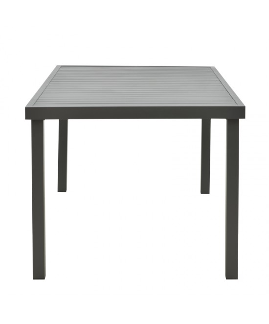 Τραπεζαρία Azelie-Kliton pakoworld σετ 7τεμ ανθρακί ύφασμα-ανθρακί αλουμίνιο 77x55x94εκ