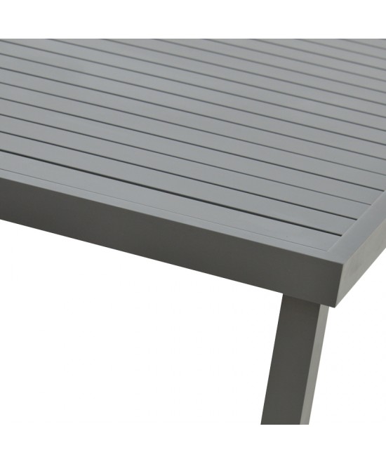 Τραπεζαρία Azelie-Kliton pakoworld σετ 7τεμ ανθρακί ύφασμα-ανθρακί αλουμίνιο 77x55x94εκ