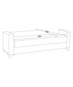 Καναπές-κρεβάτι με αποθηκευτικό χώρο τριθέσιος Vox pakoworld καφέ ύφασμα 214x82x83εκ