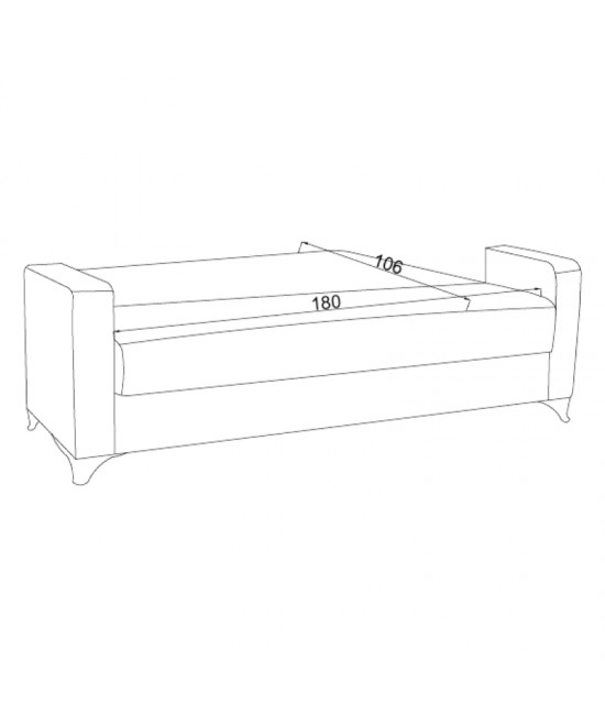 Καναπές-κρεβάτι με αποθηκευτικό χώρο τριθέσιος Vox pakoworld ανοιχτό γκρι ύφασμα 214x82x83εκ