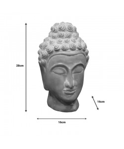 Επιτραπέζιο διακοσμητικό βούδας Rolia Inart γκρι terracotta 16x16x28εκ