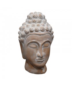 Επιτραπέζιο διακοσμητικό βούδας Rolia Inart γκρι terracotta 16x16x28εκ