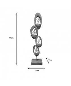 Επιτραπέζιο διακοσμητικό Yove Inart φυσικό μάνγκο ξύλο-μέταλλο 18x9x69εκ