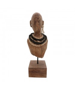 Προτομή Ebia Inart μάνγκο ξύλο-μέταλλο σε καρυδί απόχρωση 17x12.5x44εκ