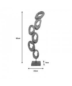 Επιτραπέζιο διακοσμητικό Sametro Inart φυσικό μάνγκο ξύλο-μέταλλο 24x9x85εκ