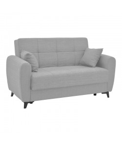 Καναπές-κρεβάτι με αποθηκευτικό χώρο διθέσιος Lincoln pakoworld ανοιχτό γκρι ύφασμα 165x85x90εκ