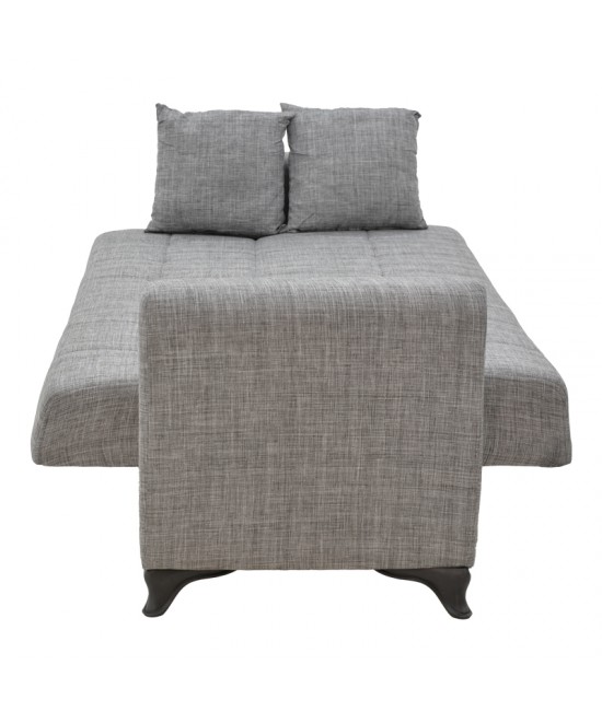 Καναπές-κρεβάτι με αποθηκευτικό χώρο τριθέσιος Modesto pakoworld γκρι ύφασμα 215x85x80εκ