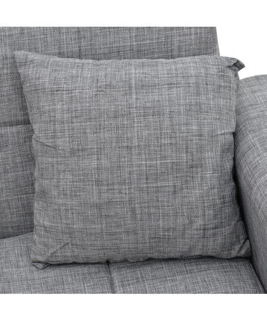 Καναπές-κρεβάτι με αποθηκευτικό χώρο τριθέσιος Modesto pakoworld γκρι ύφασμα 215x85x80εκ