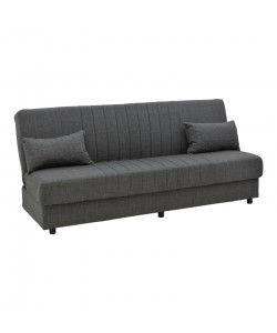Καναπές-κρεβάτι με αποθηκευτικό χώρο τριθέσιος Romina pakoworld ανθρακί ύφασμα 190x75x85εκ